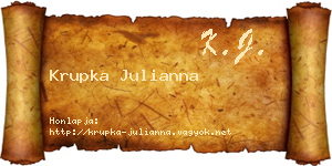 Krupka Julianna névjegykártya